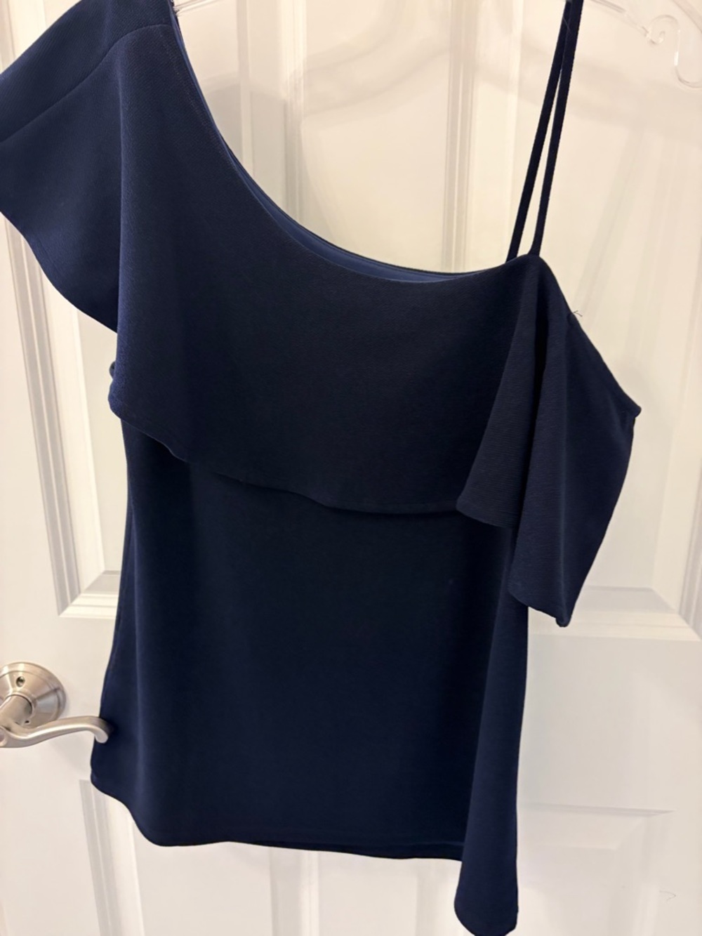 Banana Republic Navy One-Shoulder Ruffle Cami Top